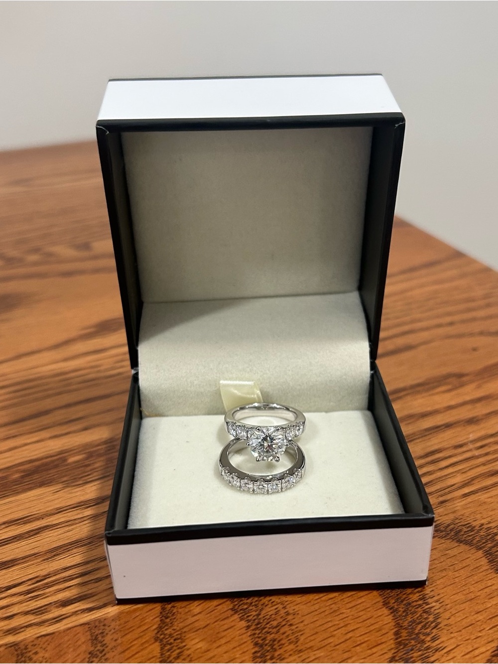 S925 Sterling Silver Moissanite Bridal Ring Set 3.78 TCW Size 6
